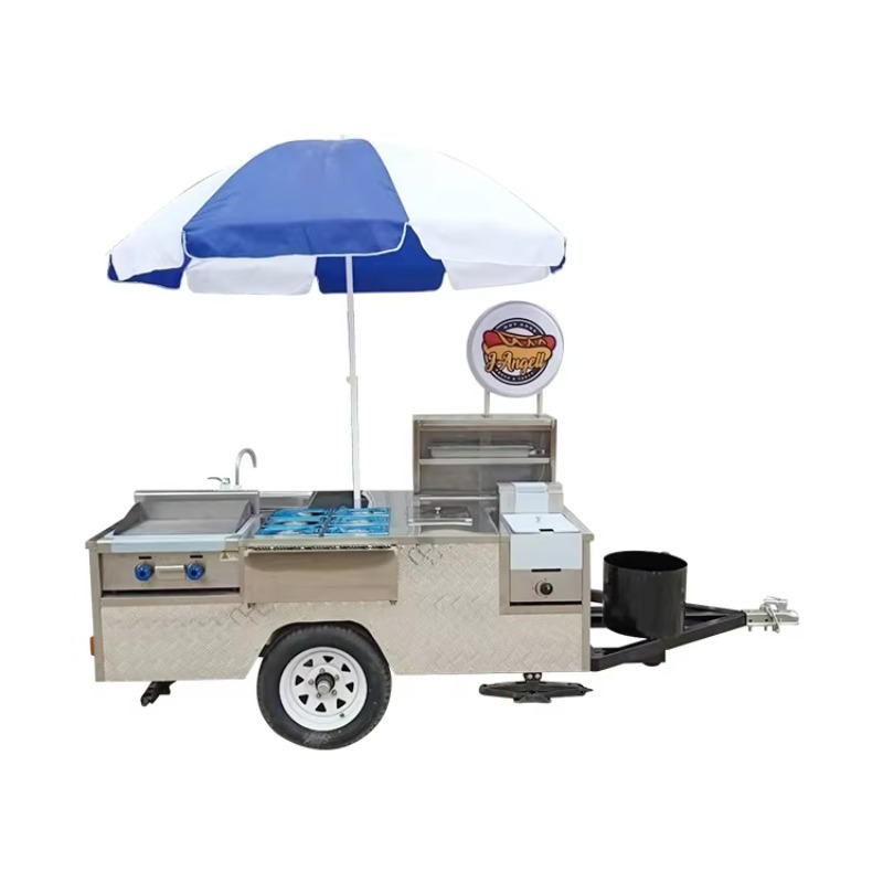 Hot Dog Vending Cart - フル装備のカスタムステンレス製ホットドッグカート、工場価格の移動式屋台フードカート