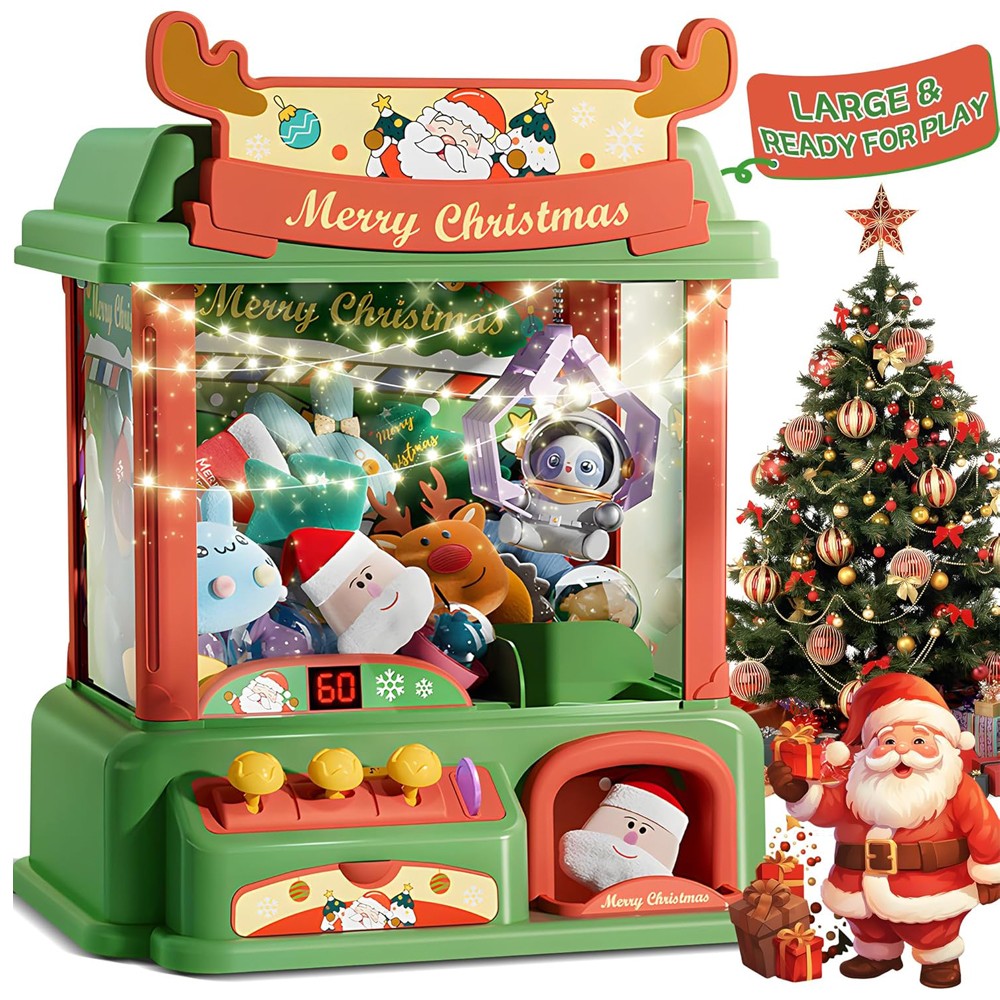 Vending Game - 子供のためのクリスマスの爪のマシン,ミニ自動販売機,キャンディーのおもちゃ,アーケードゲーム,光の音,誕生日プレゼント