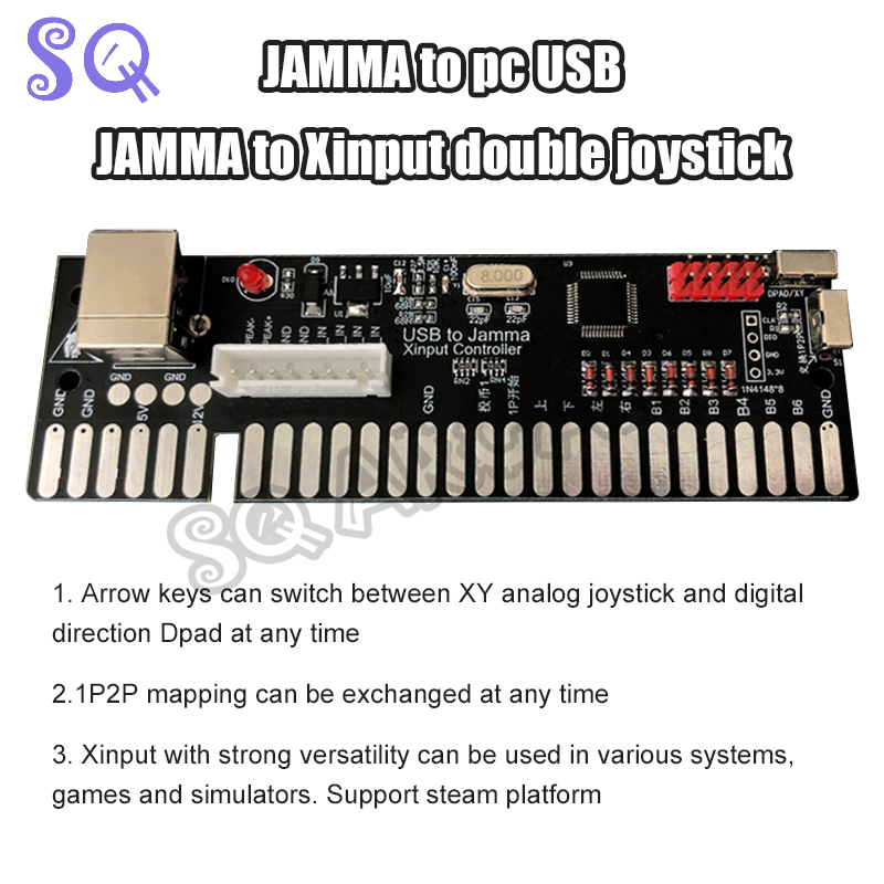 Coin Acceptor Selector - USB-ハマxinputコントローラー,ジョイマ,PC,xy,いつでも使用可能,1 p2p,マッピングサポート