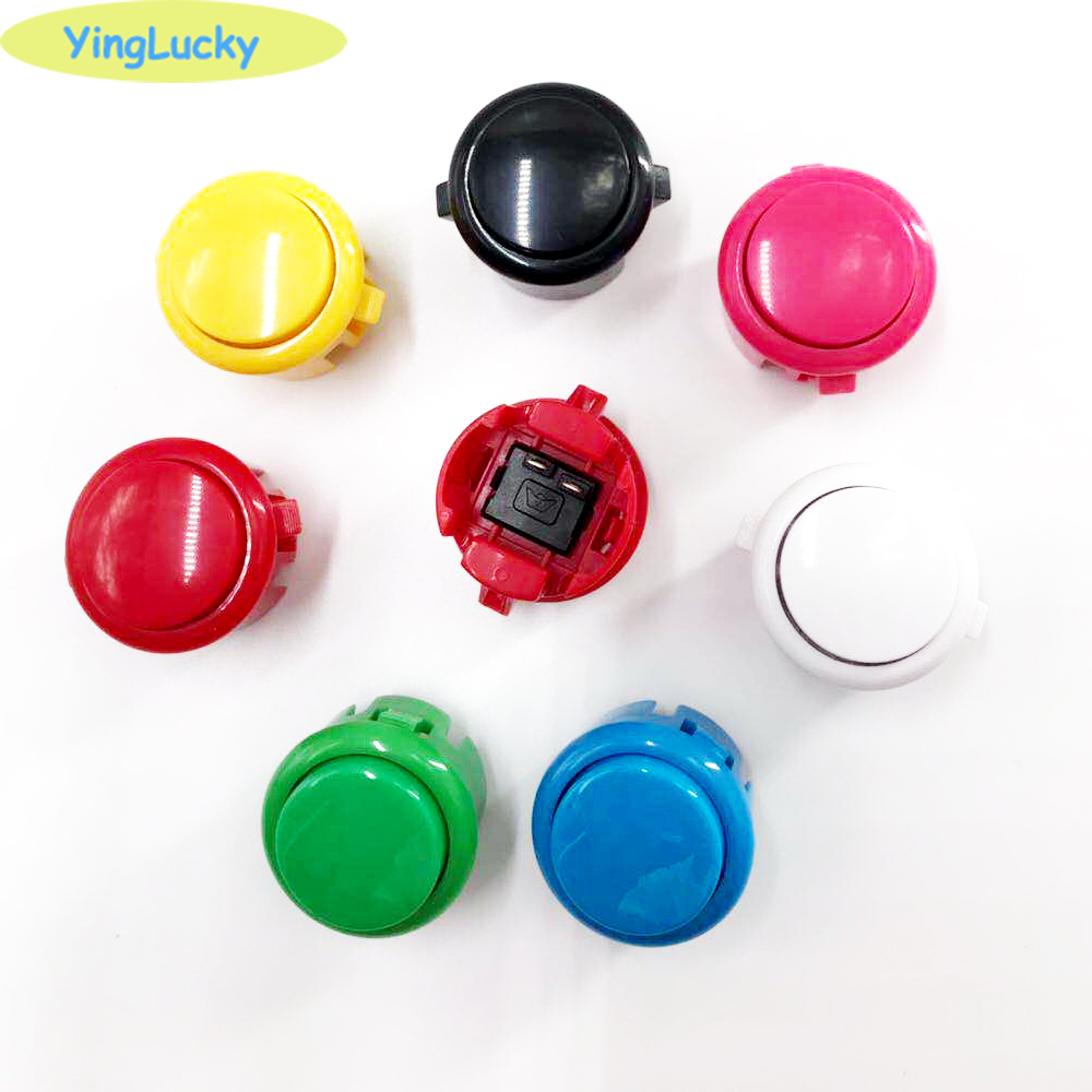Arcade Button Pcb - サンワアーケードゲームボタン,ラウンドプッシュボタン,内蔵マイクロスイッチ,30mm, 24mm,工場価格,1個