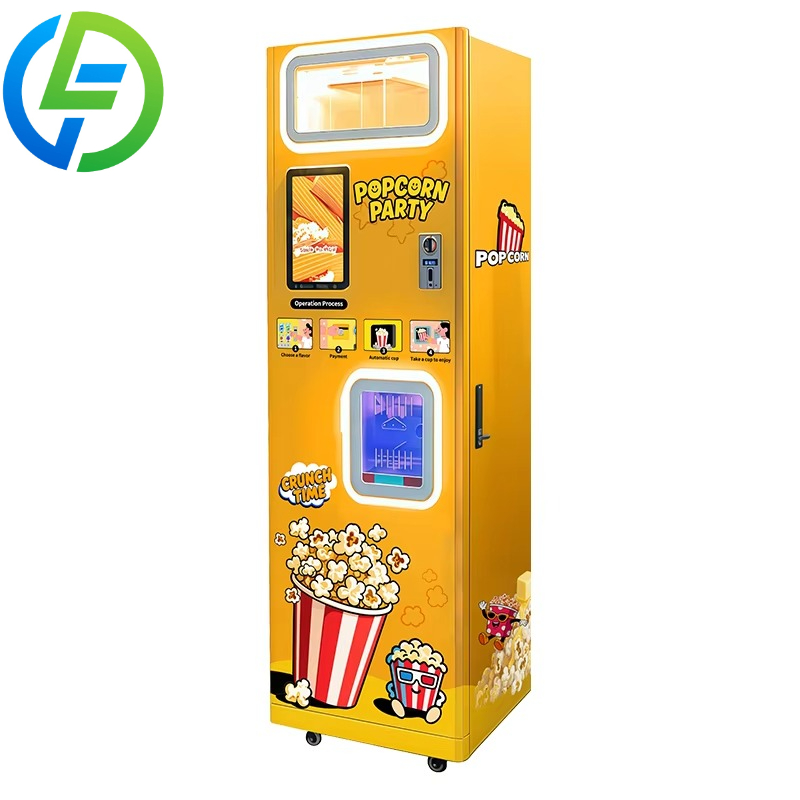 Popcorn Vending Machine - カスタマイズ可能な熱風式全自動コイン式ポップコーン製造機、フレーバー付きポップコーン自動販売機