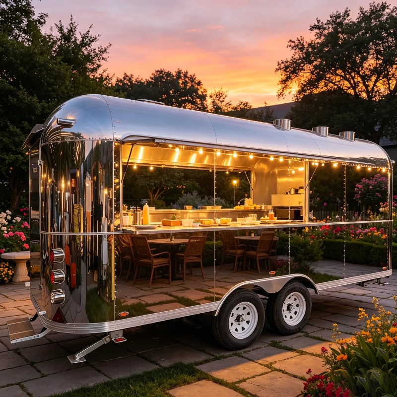Hot Dog Vending Cart - フル装備の移動式フードトラック販売中 業務用コンセッショントレーラー ステンレス製 防錆加工済み フェスティバルや路上販売に最適