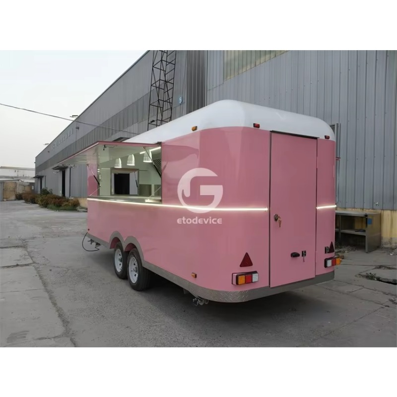 Hot Dog Vending Cart - カスタマイズされた5.5mフル装備の2色展開モバイルフードトラックバン、ユニークなファストフード用フードトレーラー