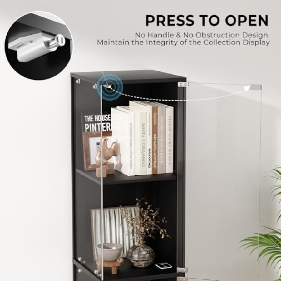ガラス扉付きコーナーディスプレイキャビネット、ホワイトMDF - Glass Cabinet Display のレビューと価格