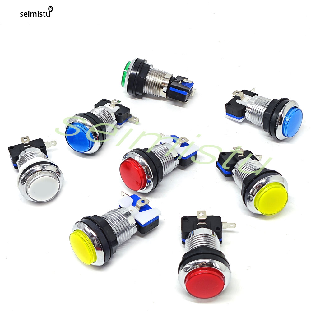 33mmアーケードボタンプッシュLEDライト12V銀メッキボ - Arcade Button Pcb のレビューと価格