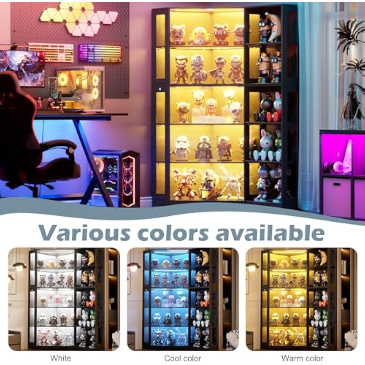 強化ガラス扉付きディスプレイキャビネット、調整可能な棚を備え - Glass Cabinet Display のレビューと価格