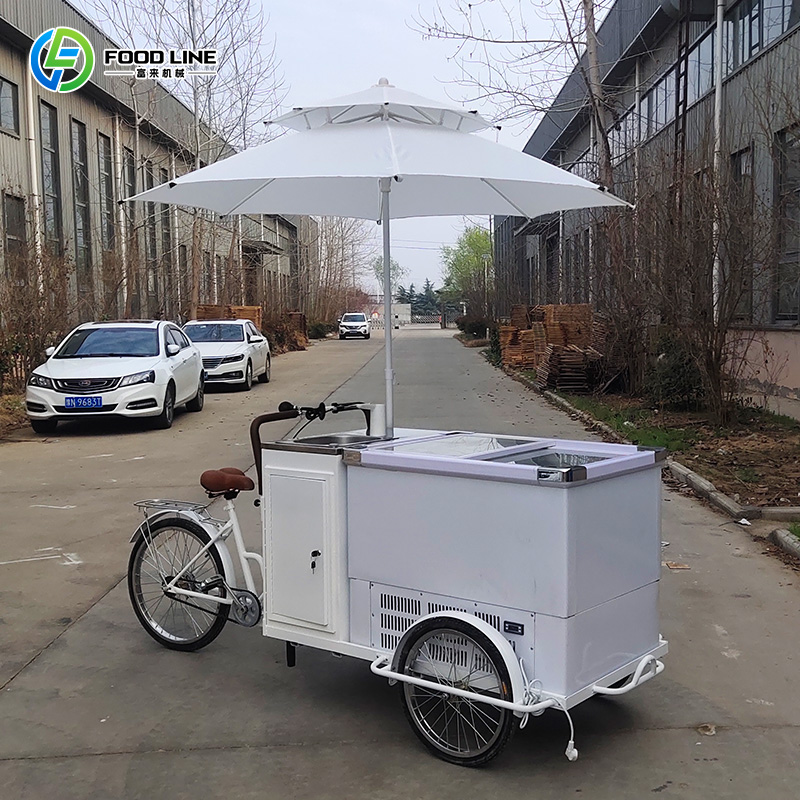屋外用アイスクリームミニカート、柔軟な移動式サービングトロリ - Hot Dog Vending Cart のレビューと価格