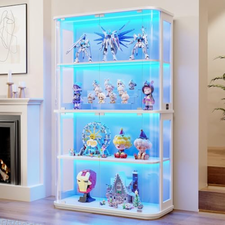 小売店用の丸型ディスプレイキャビネット、LEDライト付き強化 - Glass Cabinet Display のレビューと価格