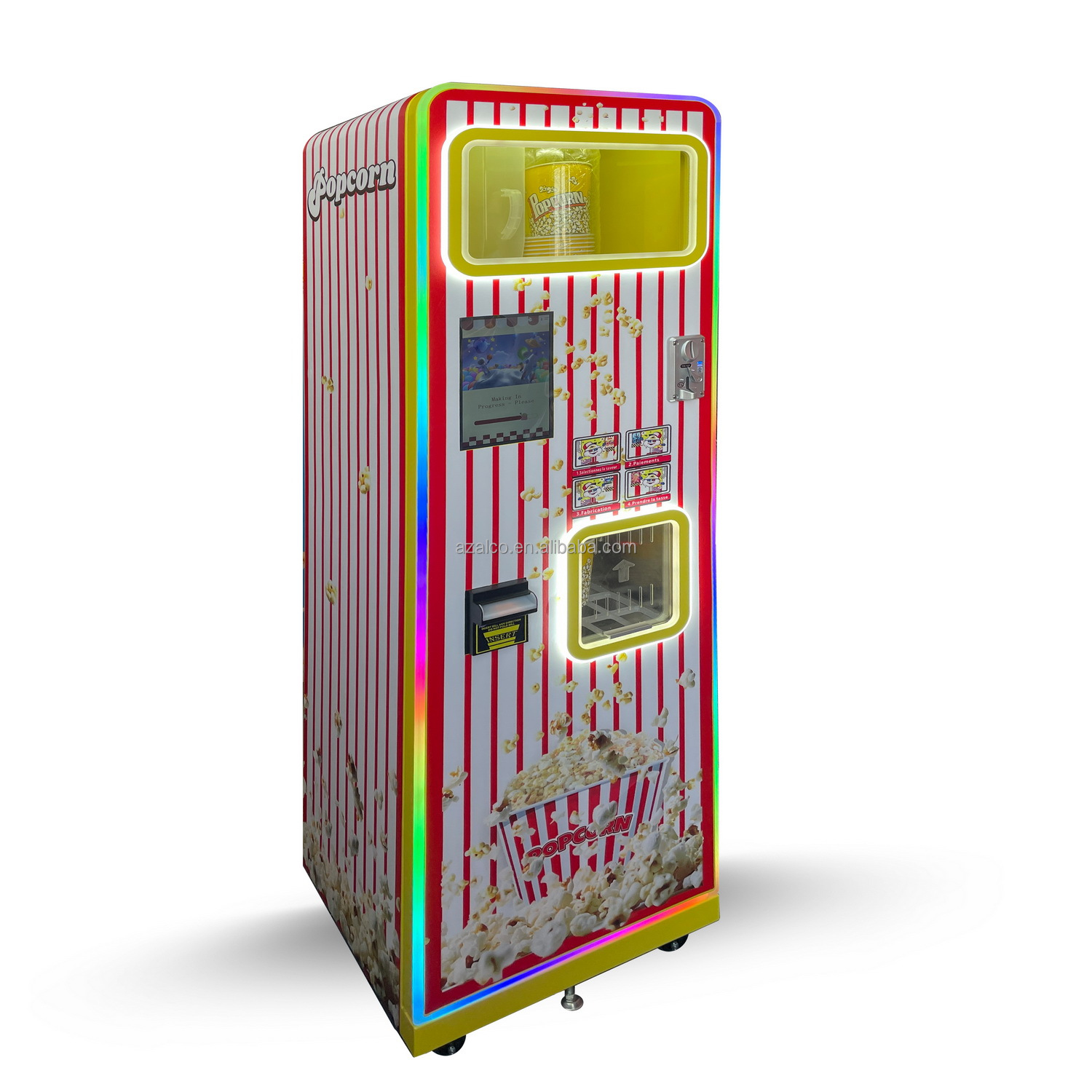 2つのフレーバー対応業務用ポップコーン製造自動販売機 タッチ - Popcorn Vending Machine のレビューと価格