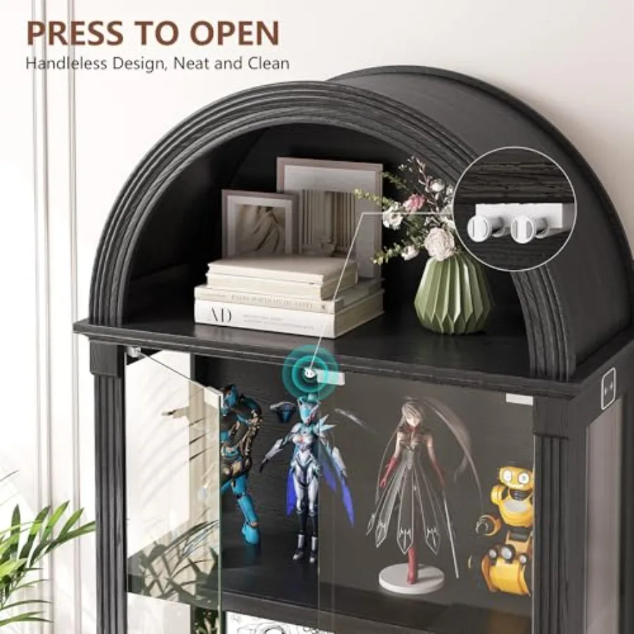 リビングの展示用として最適な、ガラス扉付きの飾り棚。木目調の - Glass Cabinet Display のレビューと価格