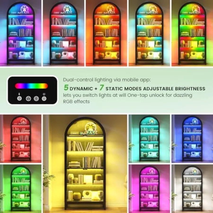 リビングルーム用のアーチ型ガラス製ショーケース。強化ガラスと - Glass Cabinet Display のレビューと価格