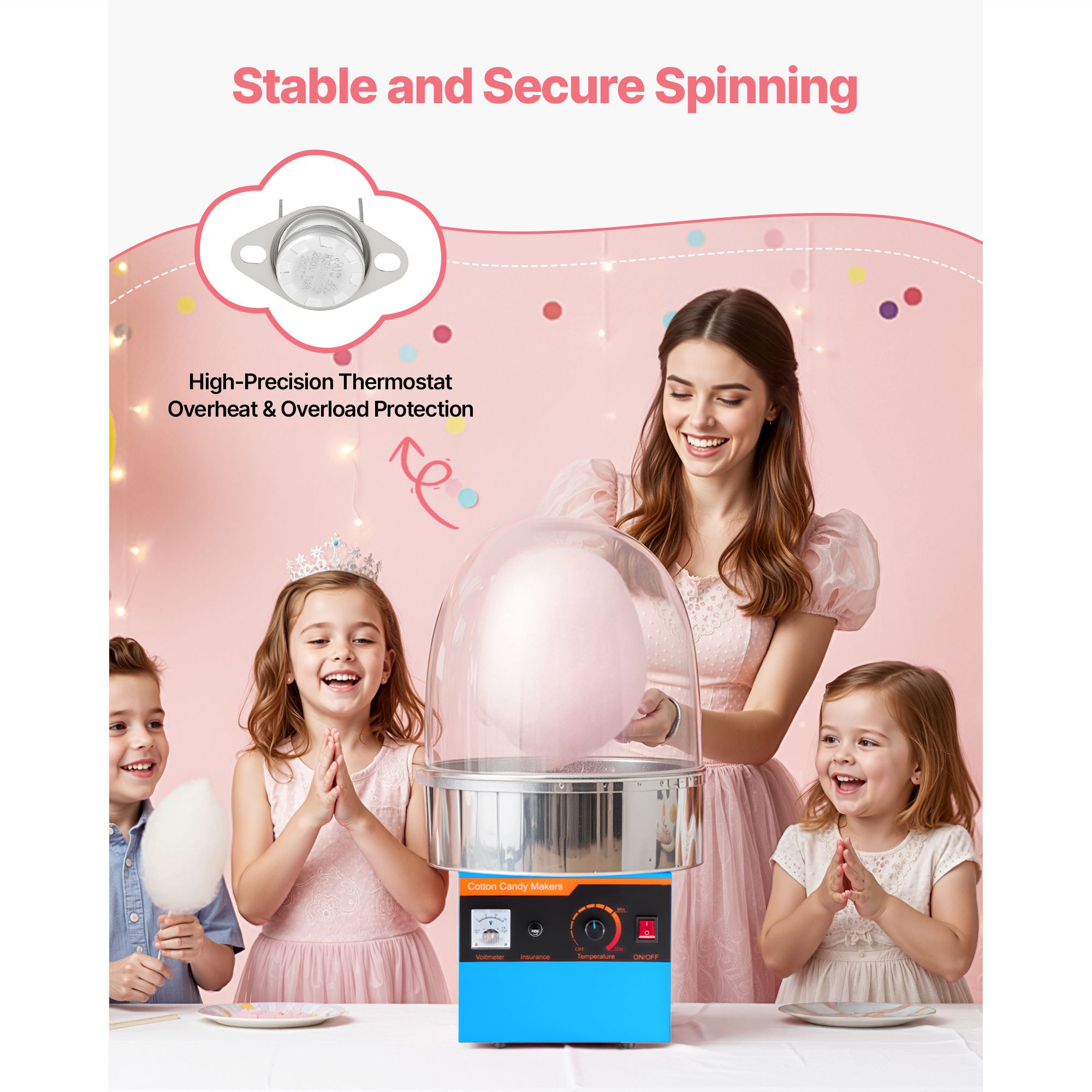 電動綿菓子機、1000W電動綿菓子メーカー（カバー付き）、業 - Candy Floss Machine のレビューと価格
