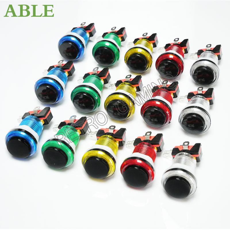 12個6色28ミリメートル取付穴5v/12v ledプッシュ - Arcade Button Pcb のレビューと価格