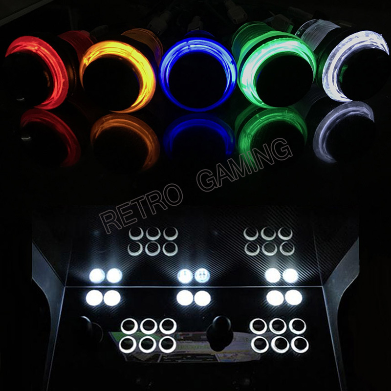 12個6色28ミリメートル取付穴5v/12v ledプッシュ - Arcade Button Pcb のレビューと価格