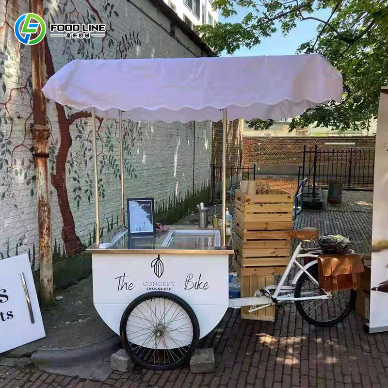 カスタマイズ可能な屋外電動アイスクリームバイク、大容量収納ス - Hot Dog Vending Cart のレビューと価格
