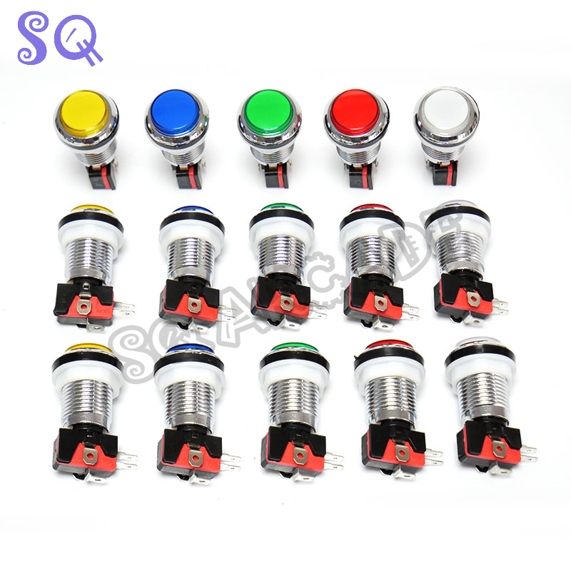Pandora-LED照明付きプッシュボタン,28mm,銀メ - Arcade Button Pcb のレビューと価格