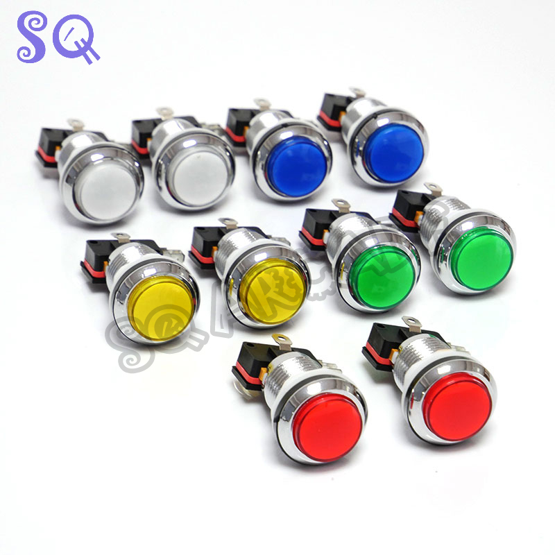 Pandora-LED照明付きプッシュボタン,28mm,銀メ - Arcade Button Pcb のレビューと価格