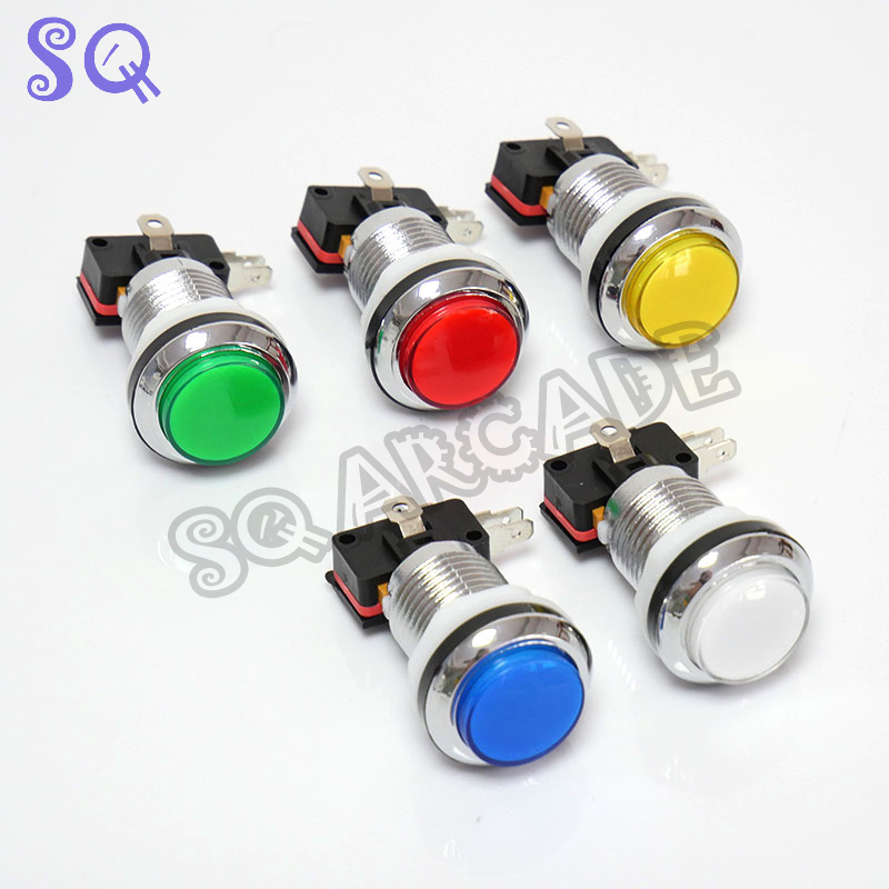 Pandora-LED照明付きプッシュボタン,28mm,銀メ - Arcade Button Pcb のレビューと価格