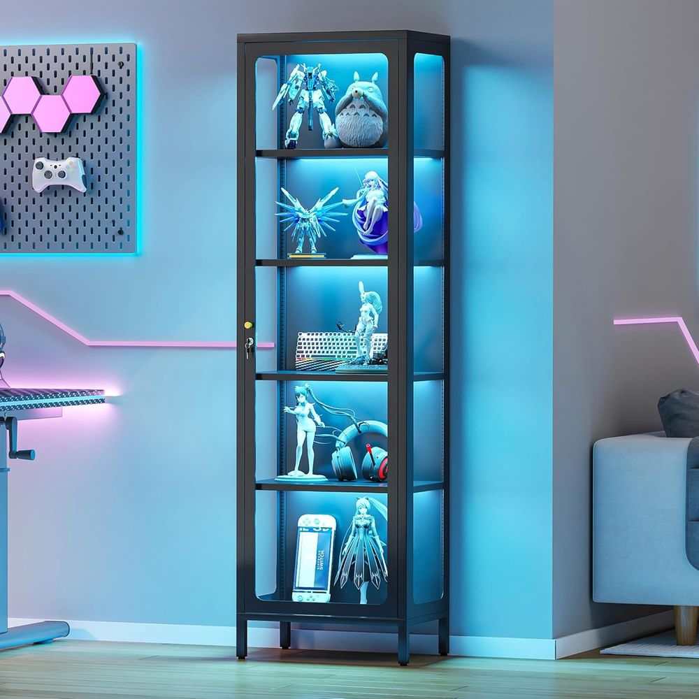 69個のガラス製ディスプレイキャビネット（ロック付き＆13色 - Glass Cabinet Display のレビューと価格
