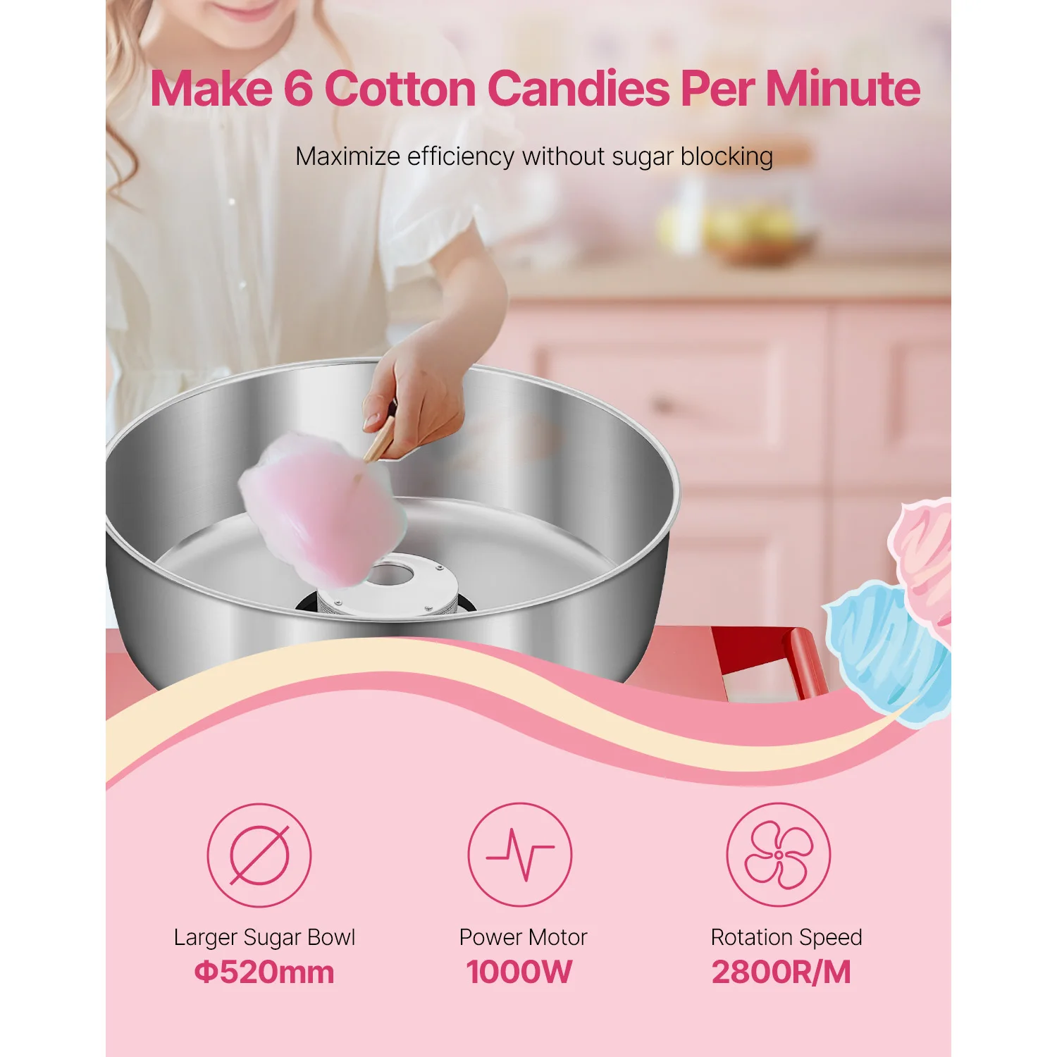 誕生日や家族向けの電動綿菓子製造機、カート付き業務用綿菓子メ - Candy Floss Machine のレビューと価格