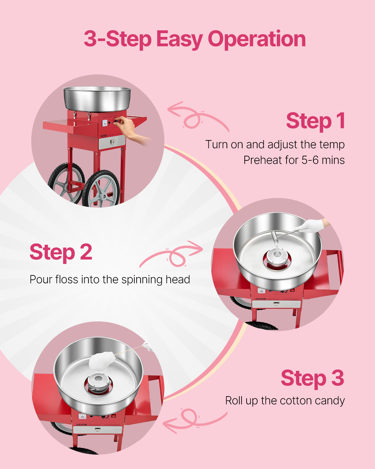 誕生日や家族向けの電動綿菓子製造機、カート付き業務用綿菓子メ - Candy Floss Machine のレビューと価格
