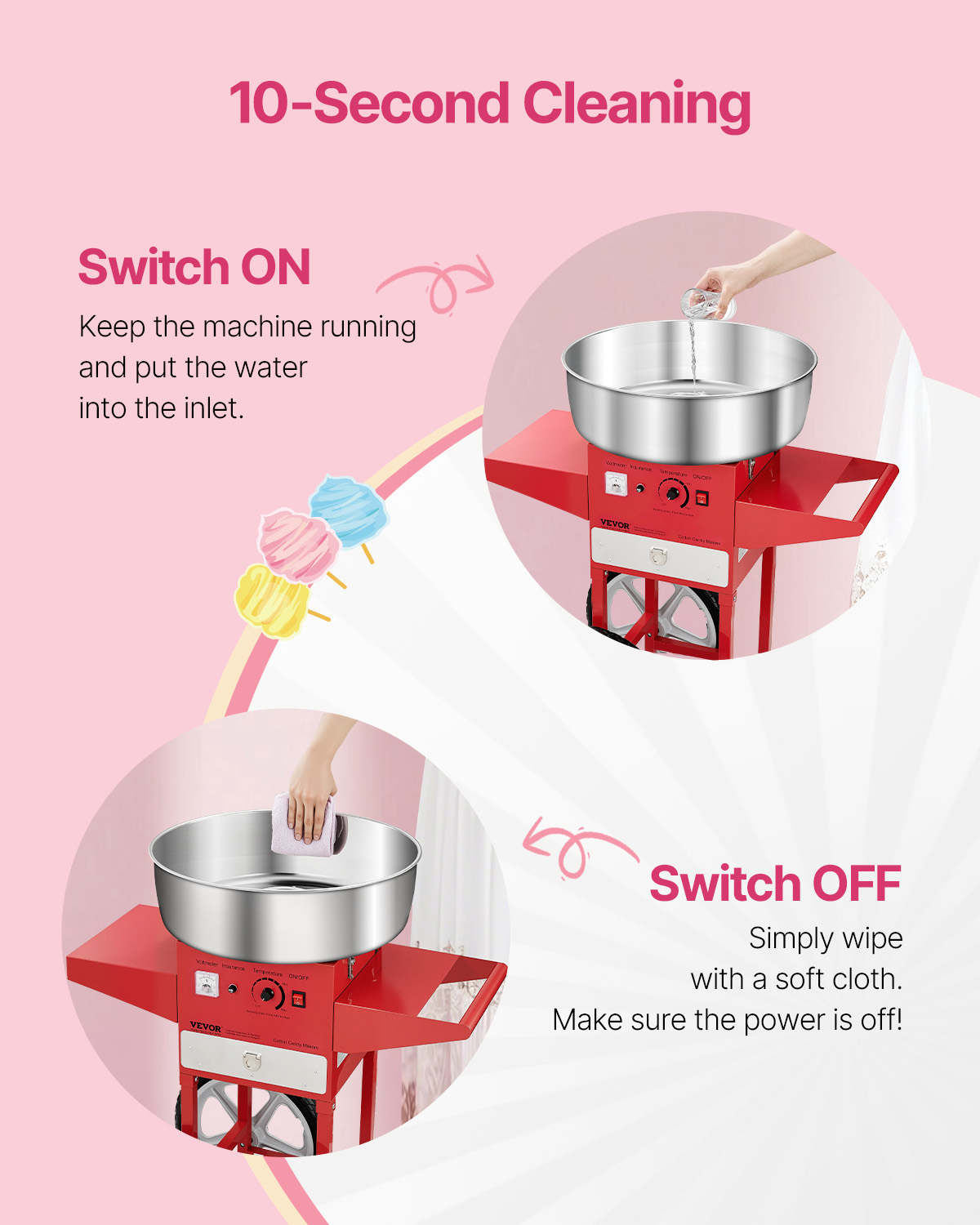 誕生日や家族向けの電動綿菓子製造機、カート付き業務用綿菓子メ - Candy Floss Machine のレビューと価格